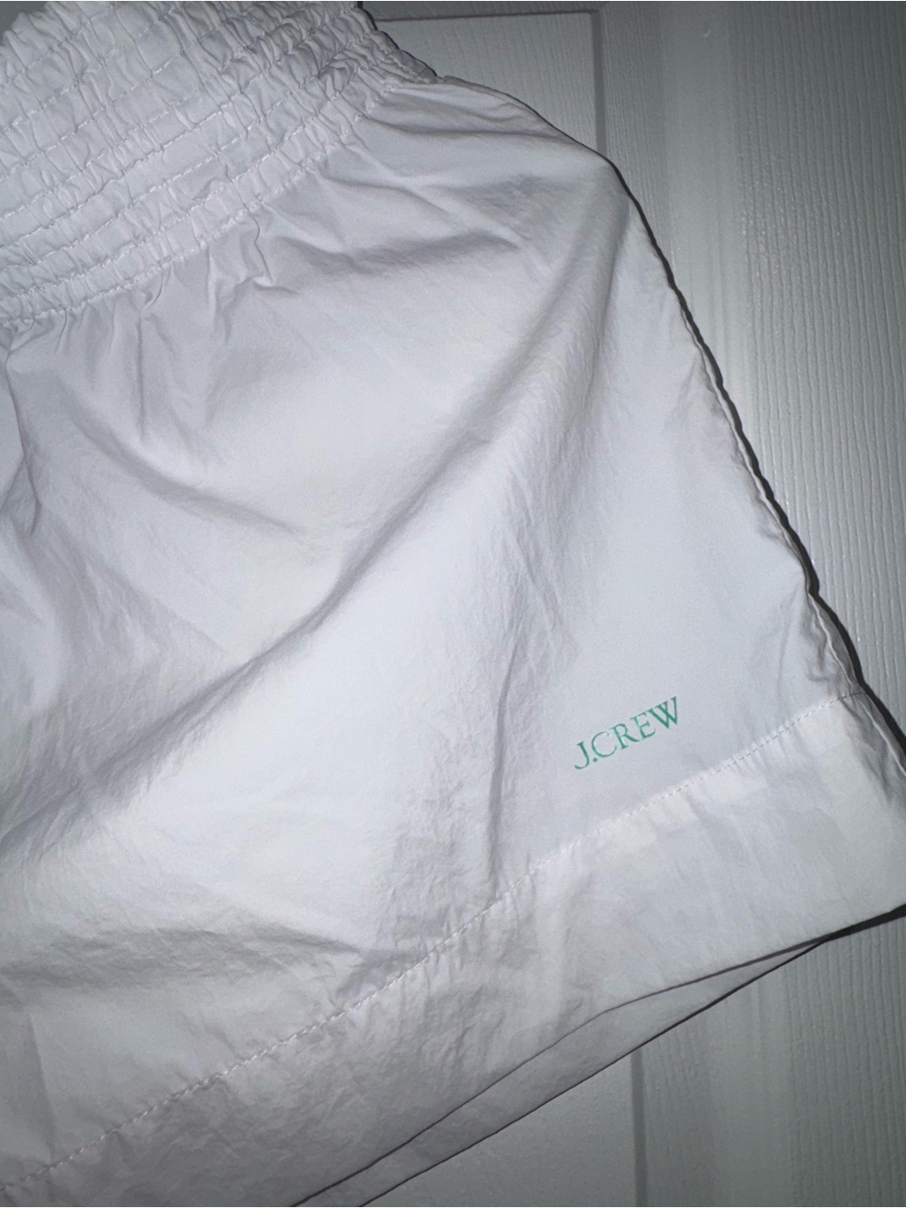 J. Crew White Elastic Drawstring Athletic Shorts - Picture 2 of 3